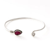 925 mil silver bangle bracelet. Purple spiral rhinechis